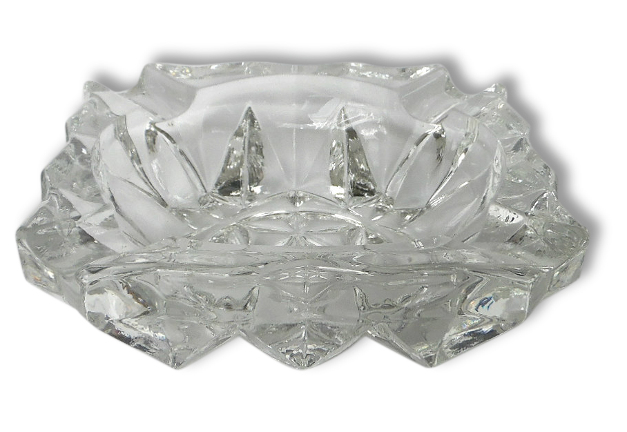 Polished glass ashtray