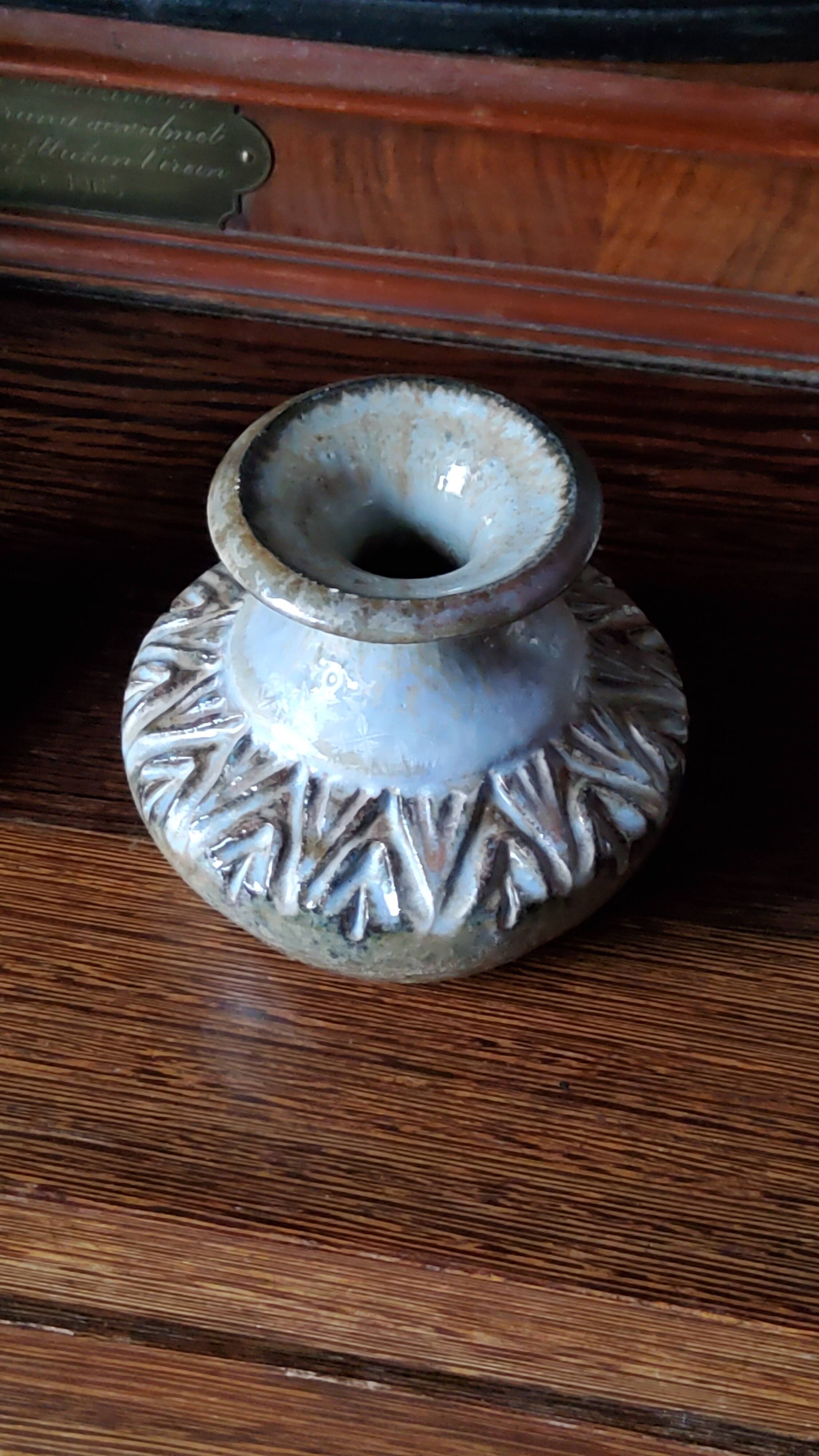 Trio of stoneware vases from the 70s signed and stamped