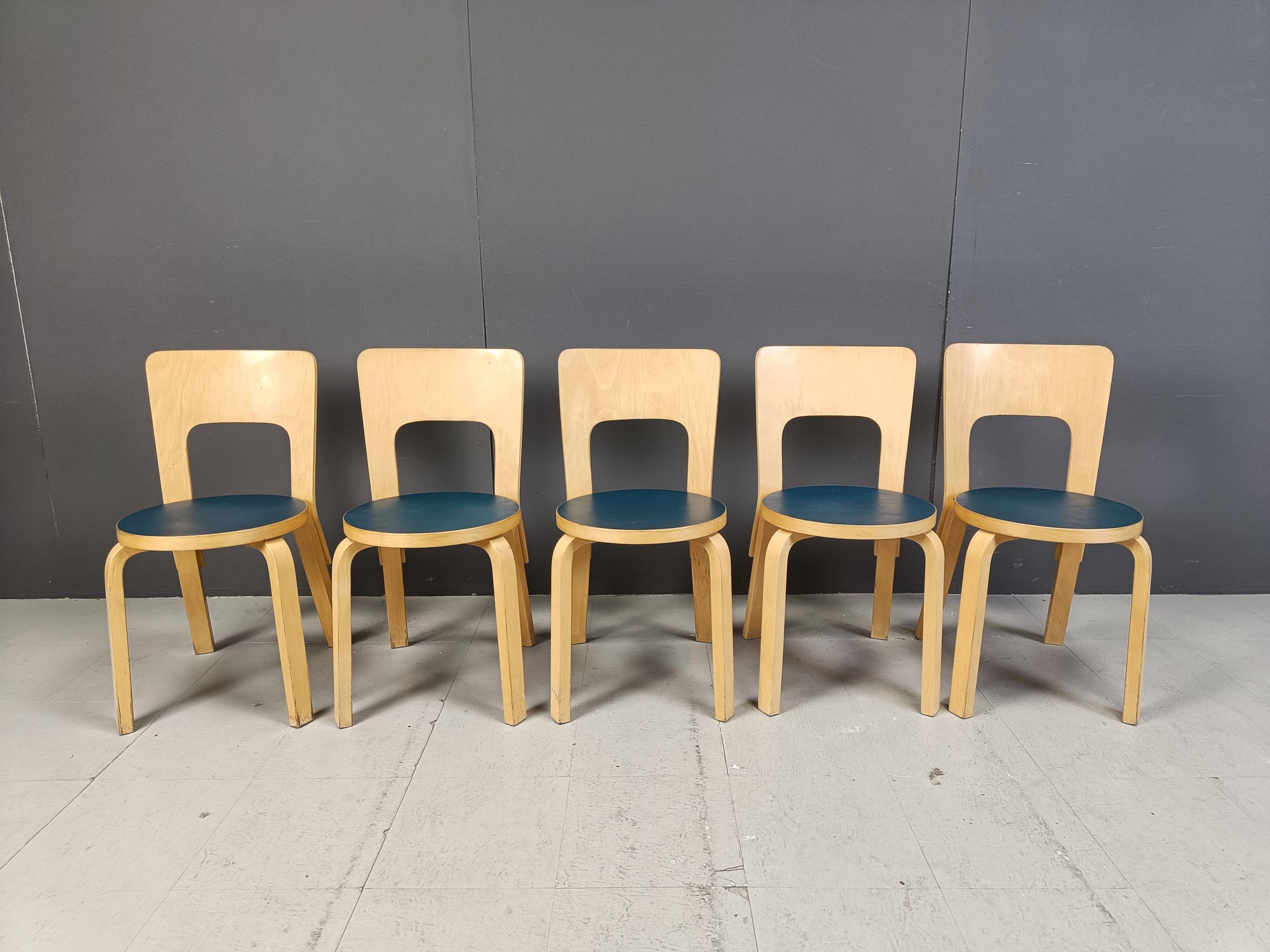 Model 66 dining chairs by Alvar Aalto for Artek, 1960s