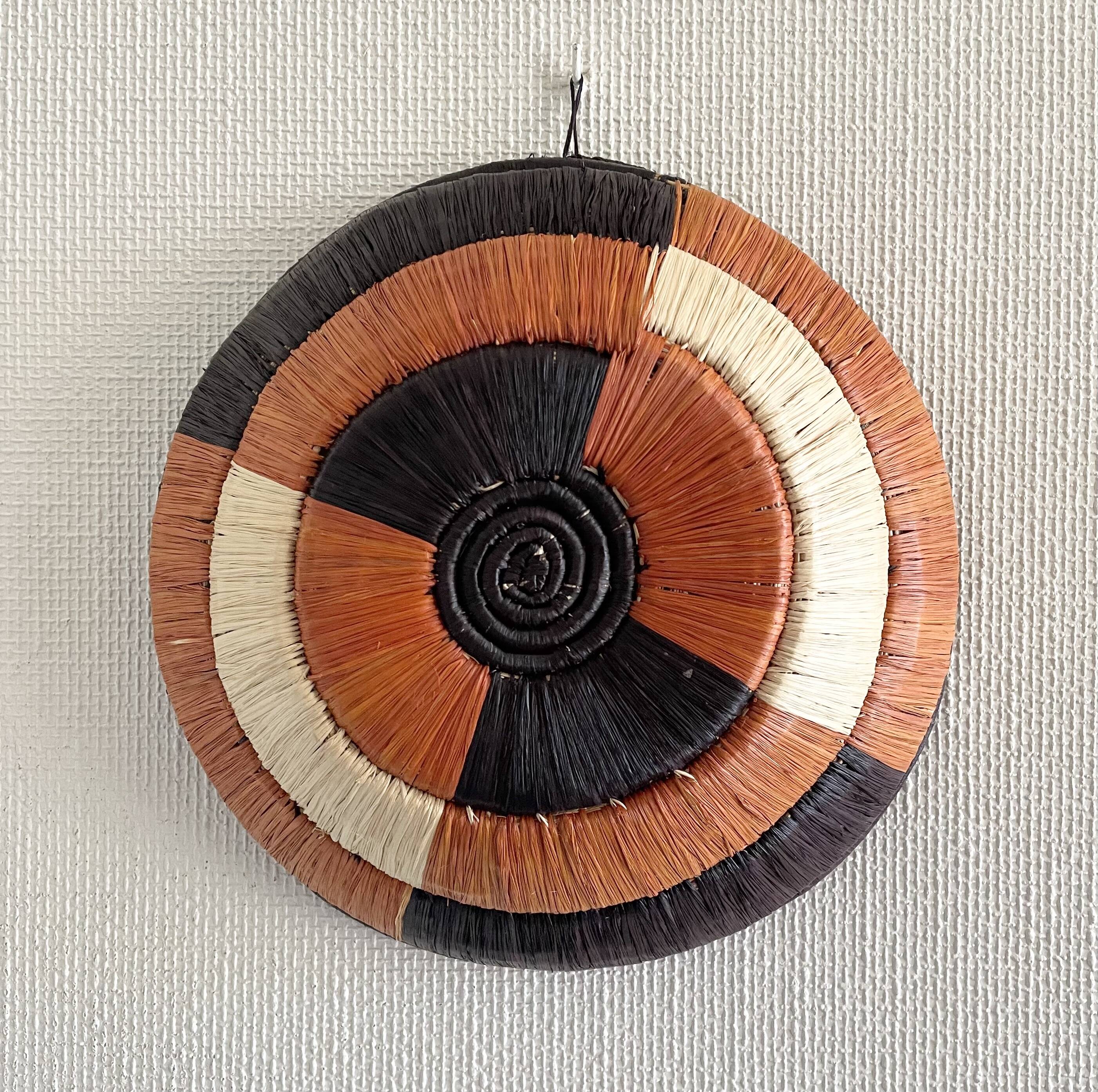 Vintage woven raffia basket