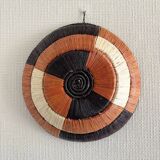 Vintage woven raffia basket