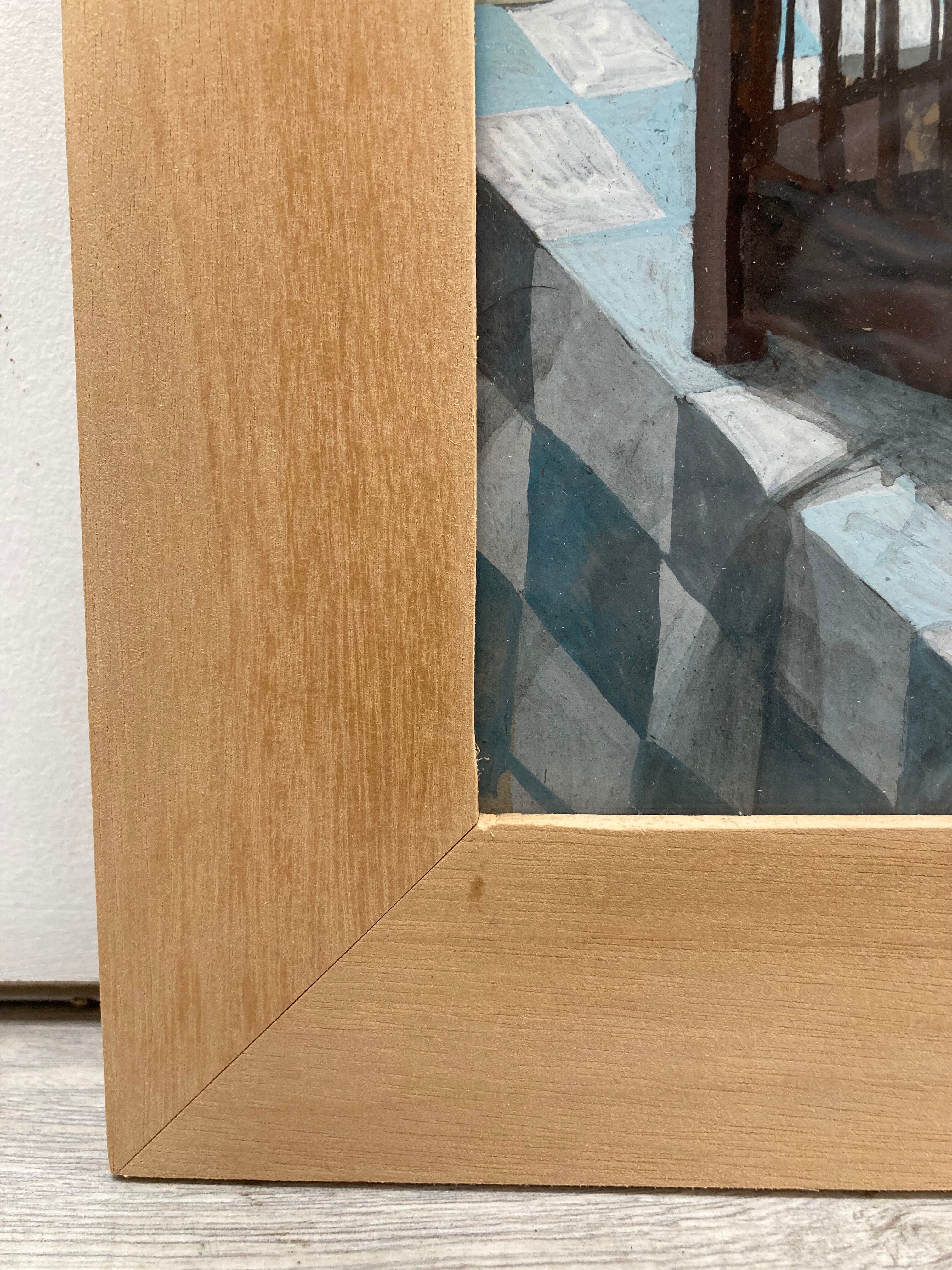 Vintage gouache painting