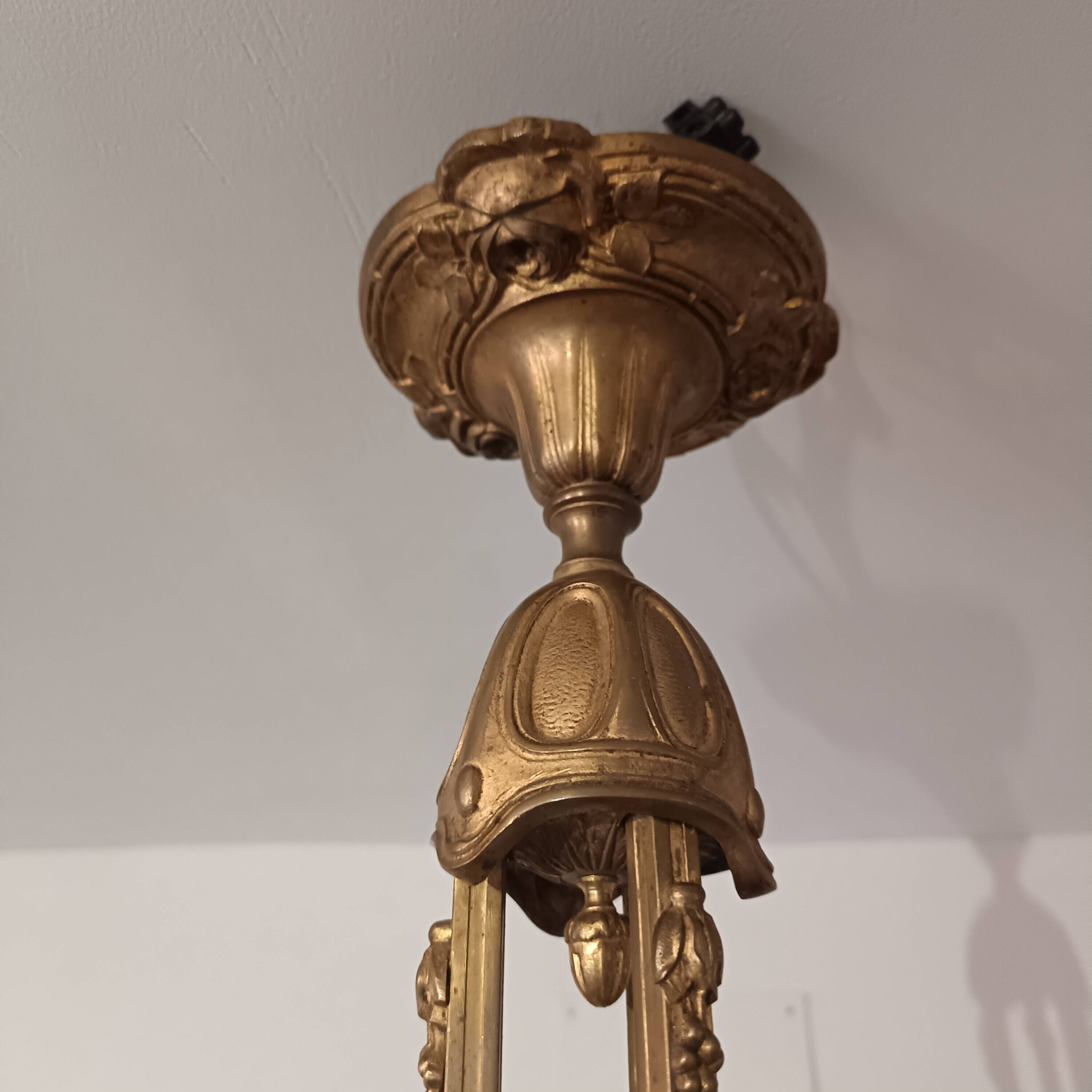 Art Deco glass paste chandelier