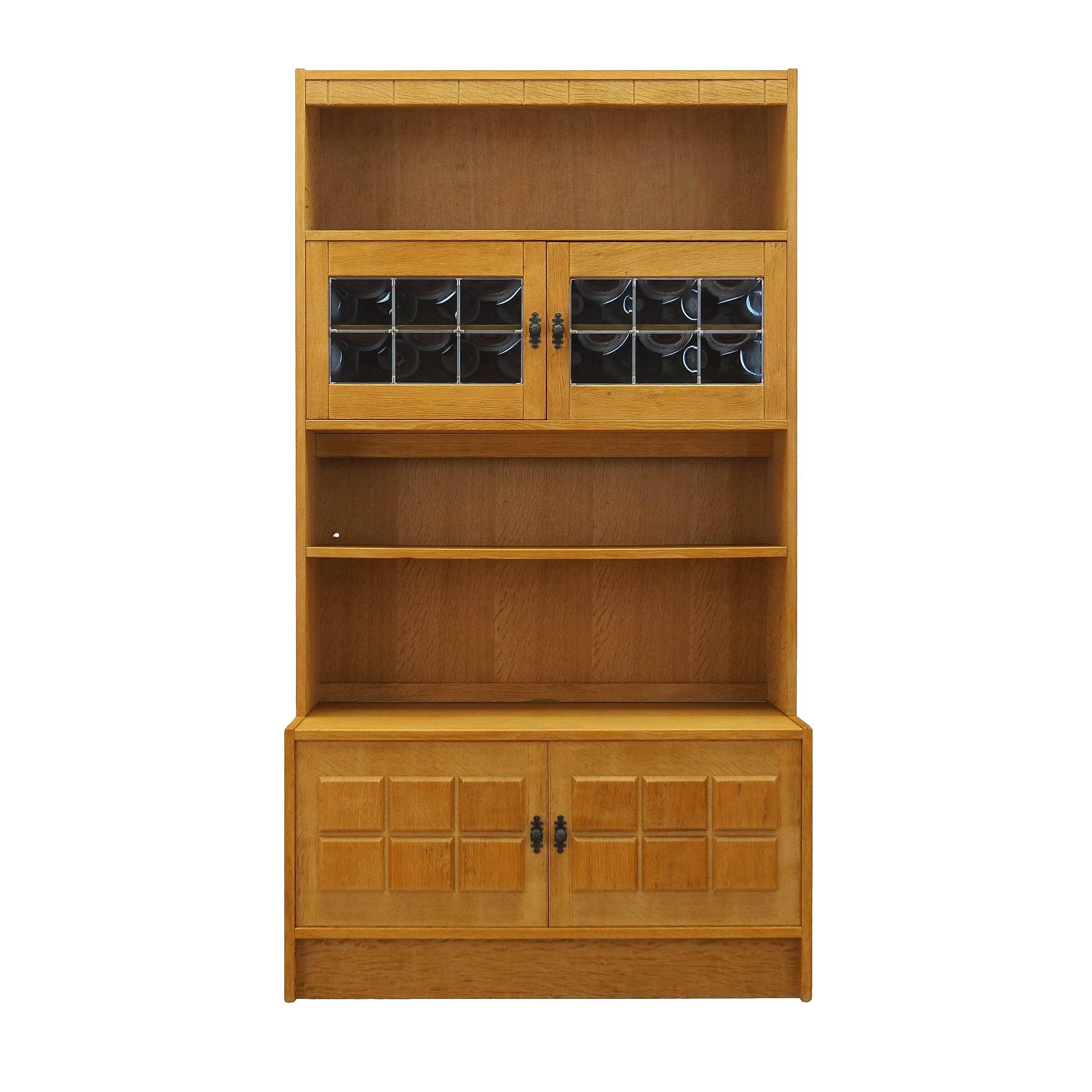 Henning Kjærnulf Oak Bookcase with Glass Doors, Danish 1960s