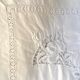 Rectangular tablecloth embroidered 285 x 185 cm