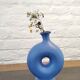 Blue donut vase