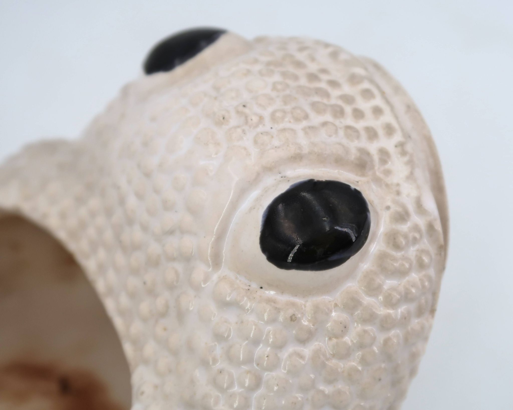 White ceramic frog flower pot by Jean Roger