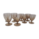 Set 8 engraved smoked glasses