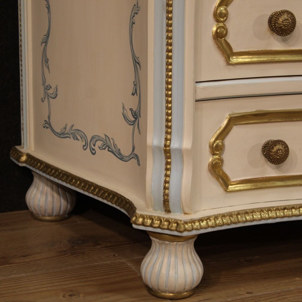 Italian dresser in lacquered, painted and gilded wood