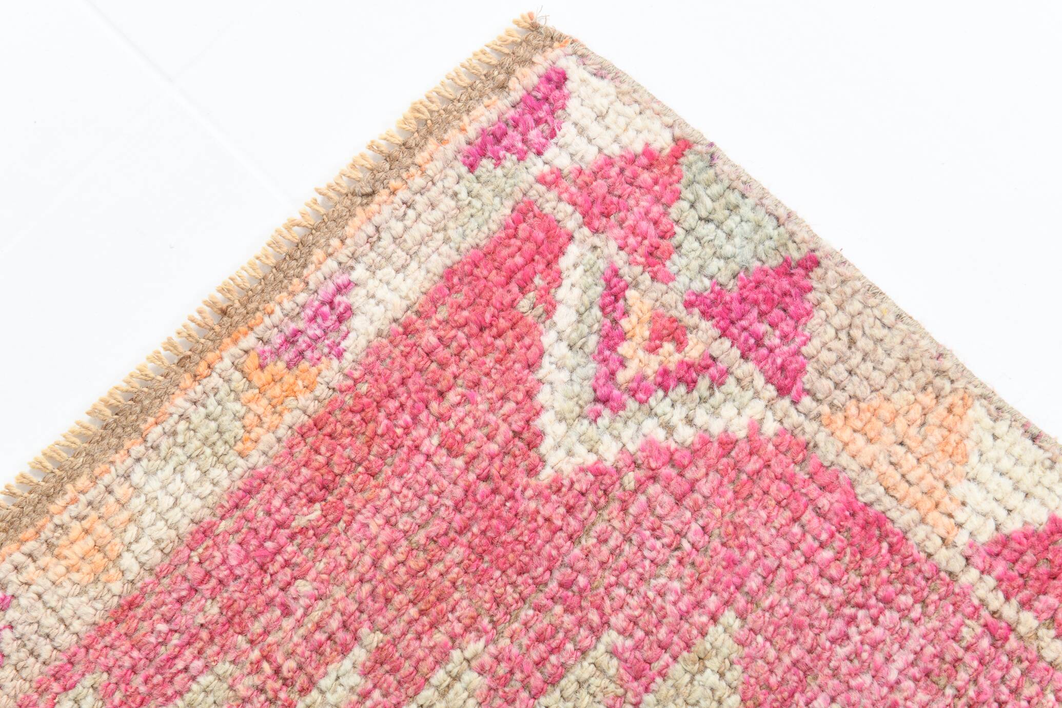3x10 Rug For Kitchen Pink Turkish Runner Rug, 86x321Cm SK 18318