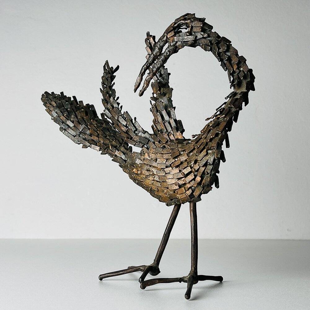 Salvino Marsura, Brutalist Sculpture Bird, 1970s, Iron