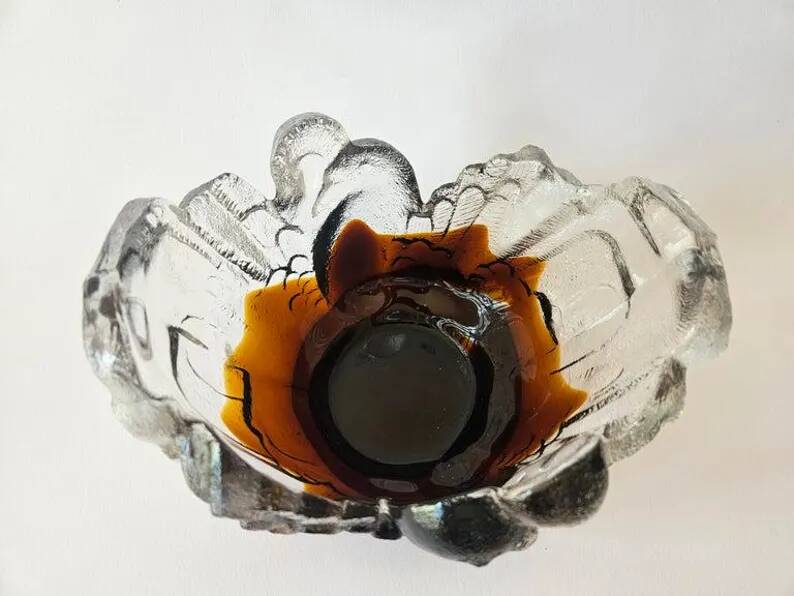 Midcentury Pertti Santalahti Glass Bowl, Humppila, Finland, 1960s