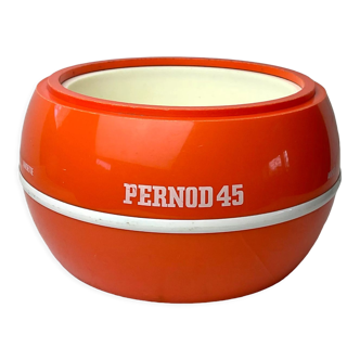 Seau à glace Pernod 45 orange vintage