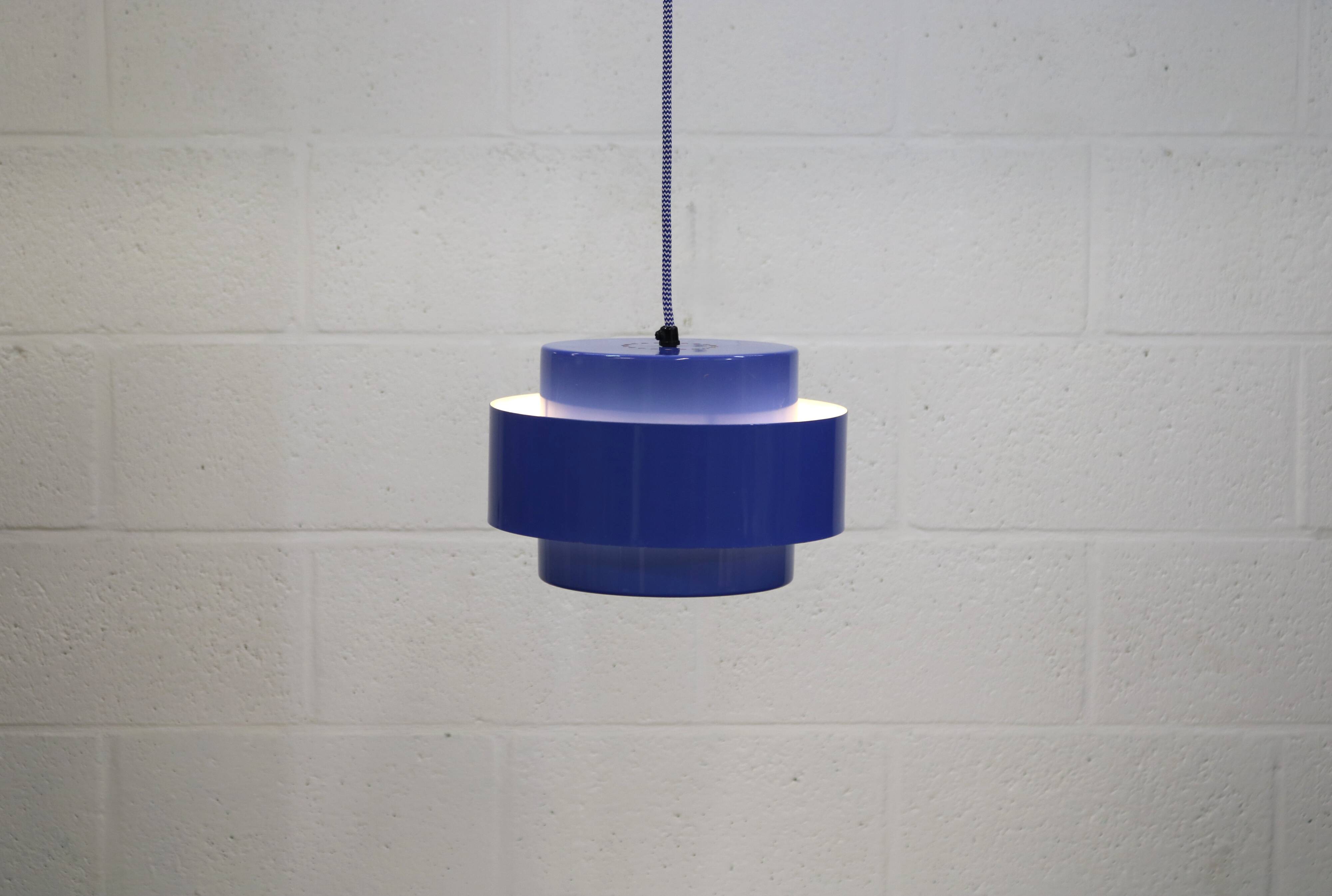 Iconic blue Jo Hammerborg vintage lamp | Fog & Morup | Model Juno