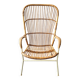 Chaise à dossier haut en rotin avec cadre blanc pour Rohé Noordwolde, Pays-Bas, années 1960