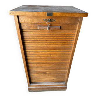 Meuble de métier ancien à rideau – Classeur bois vintage