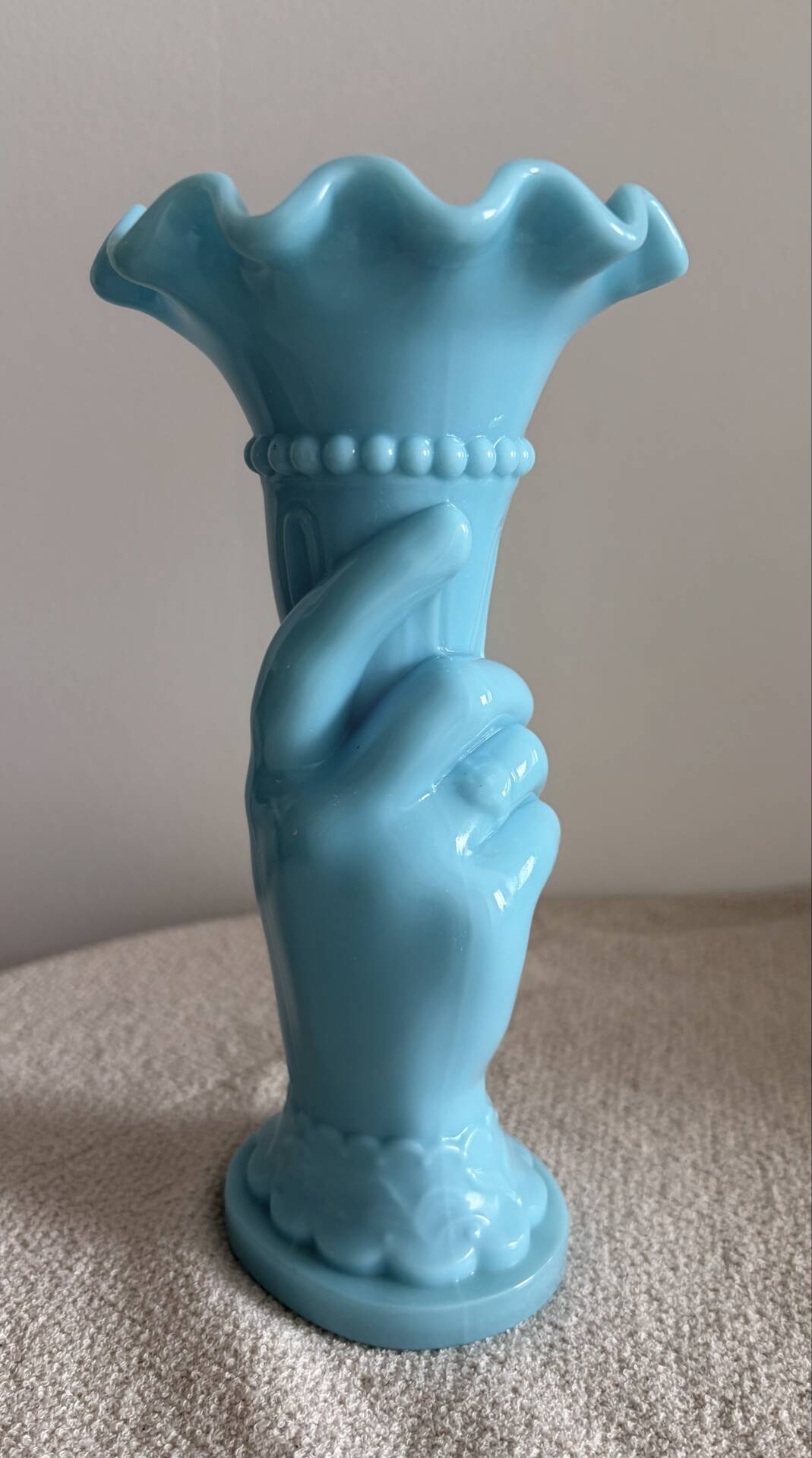 Antique Blue Opaline Hand Vase – Portieux Vallerysthal