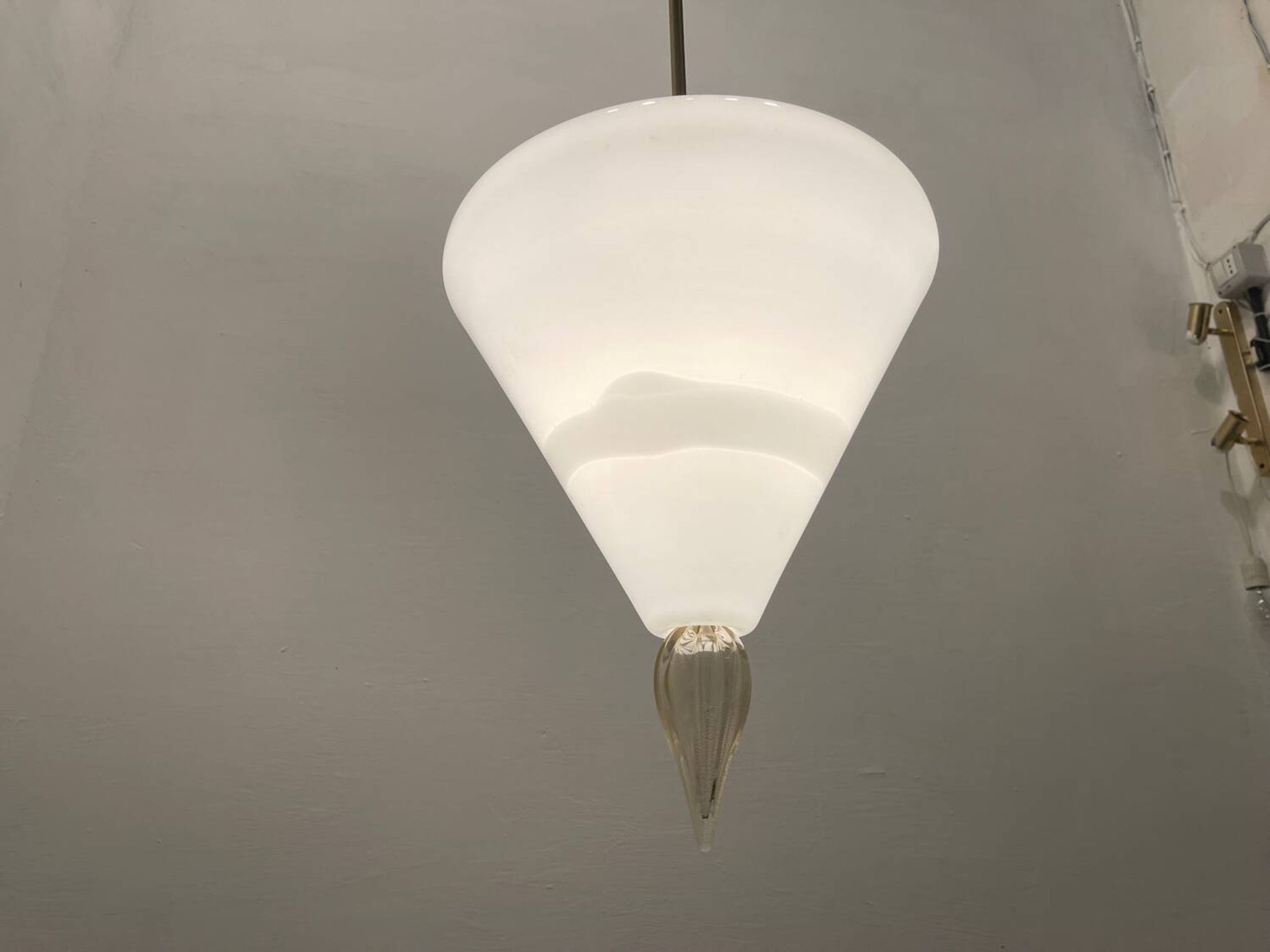 Suspension lumineuse en verre de Murano années 1980