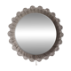 Large circular Boho wall lights with mirror in melted ice acrylic, 1970s