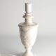 Neoclassical White Florentine Alabaster Table Lamp with Leaf Relief, Italy