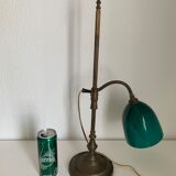 Vintage lamp 1900 celadon jeweler workshop brass - 56 cm