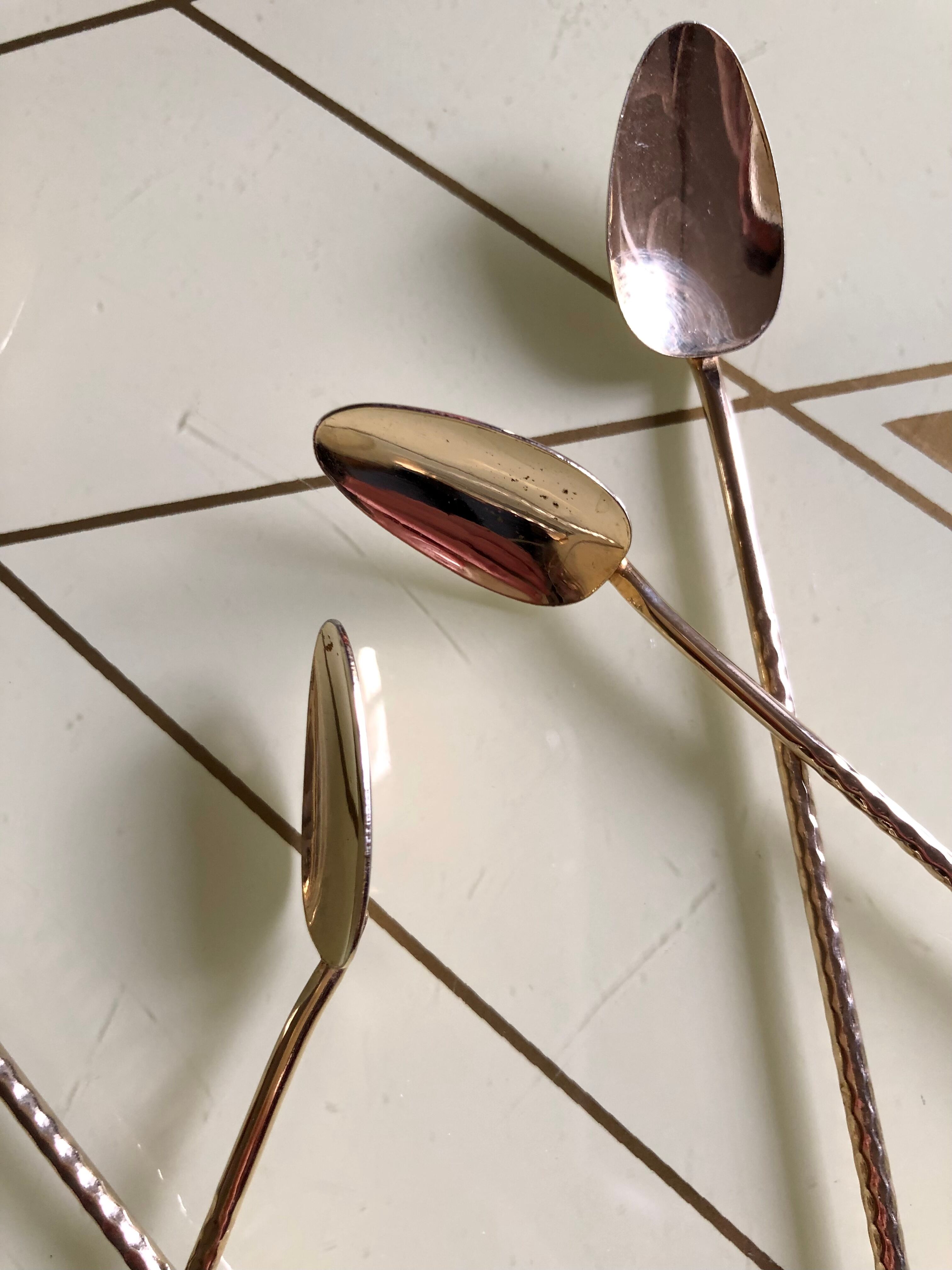 Golden spoons with mazagrans