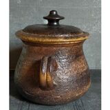 Ceramic covered pot by Jean Marais signed, Vallauris 80s