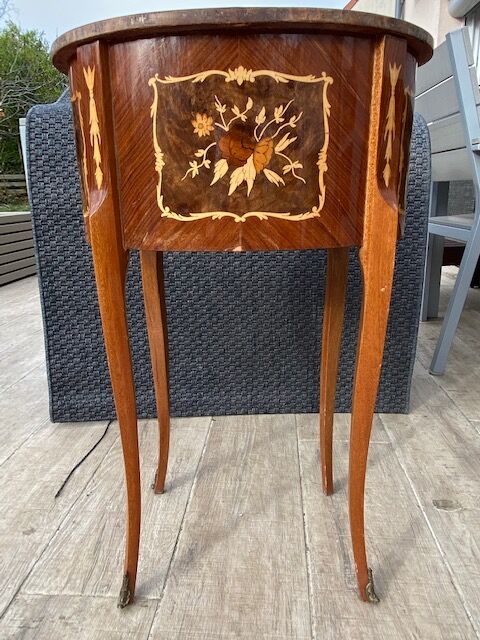 Rognon-style bedside table in marquetry