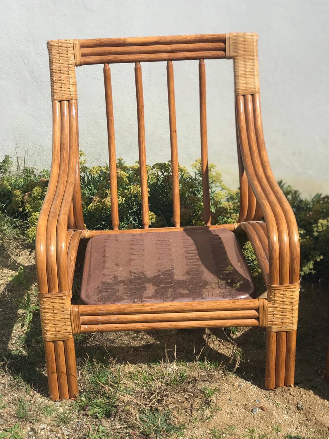 2 fauteuils en rotin vintage