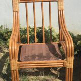 2 fauteuils en rotin vintage