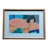 Cubist painting, reclining woman