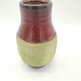 Vase suédois en grès pistache et sang de boeuf