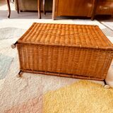 Very rare debut 20th century rattan caning and wrought iron legs.