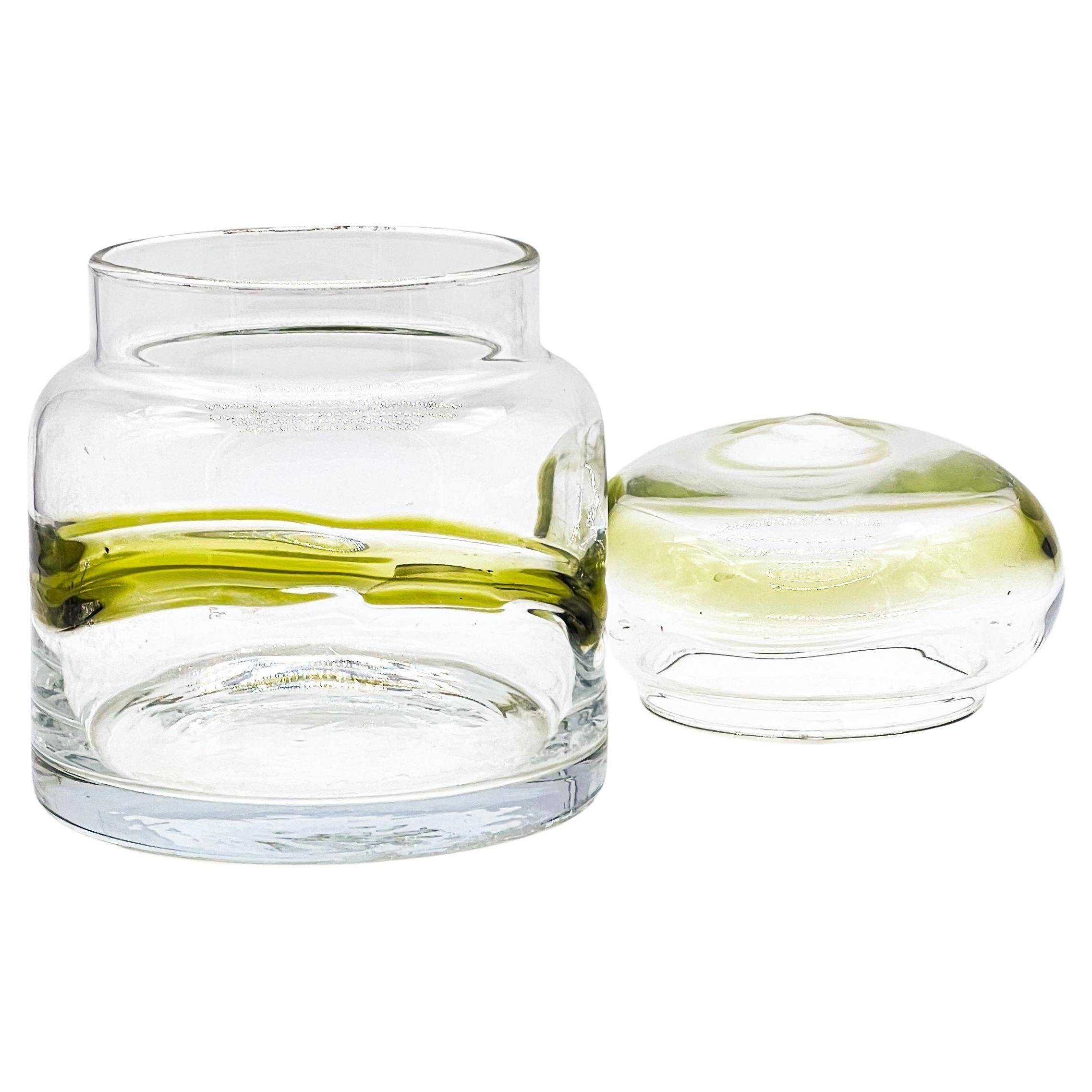 Vintage Murano Glass Vase with Lid, Mid-Century Modern, Italy, 1960s