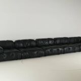 Camaleonda Sofa in Black Leather by Mario Bellini for C&B Italia 1960s