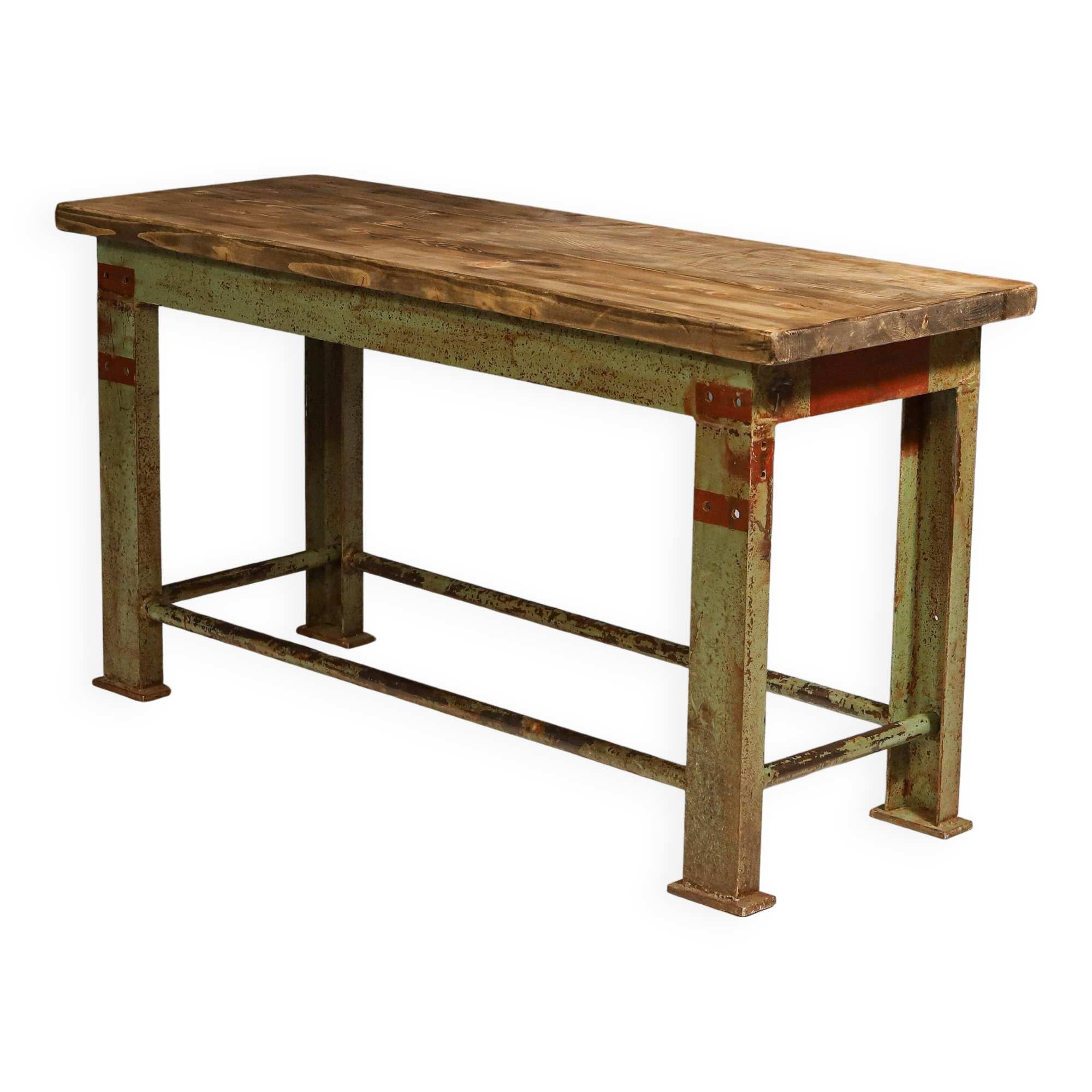 Table de cuisine industrielle en fer des années 1950, Tchécoslovaquie