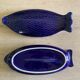 Vintage blue ceramic serving dish by Environmental Ceramics Inc., San Francisco, 1966