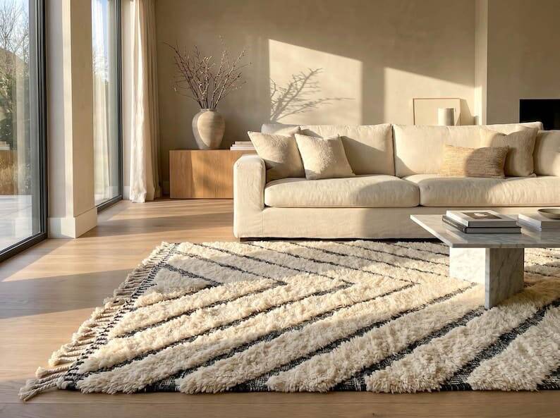 Handmade pure wool rug, size 1.5/2.5 m.