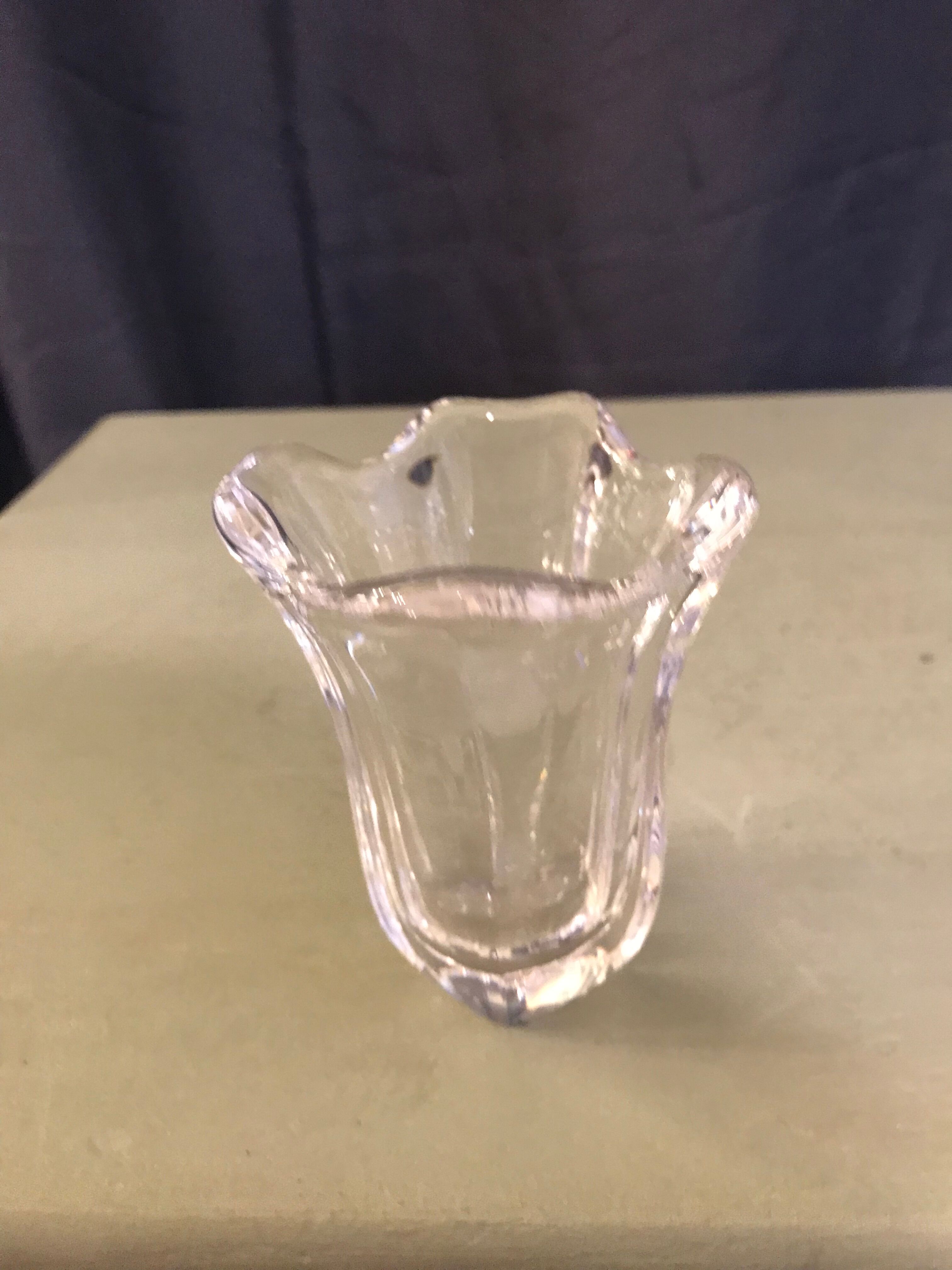Crystal vase signed daum france