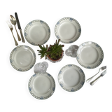 6 antique earthenware dessert plates from Saint Amand.