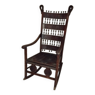 Rocking-chair fauteuil bascule XIXe art and craft