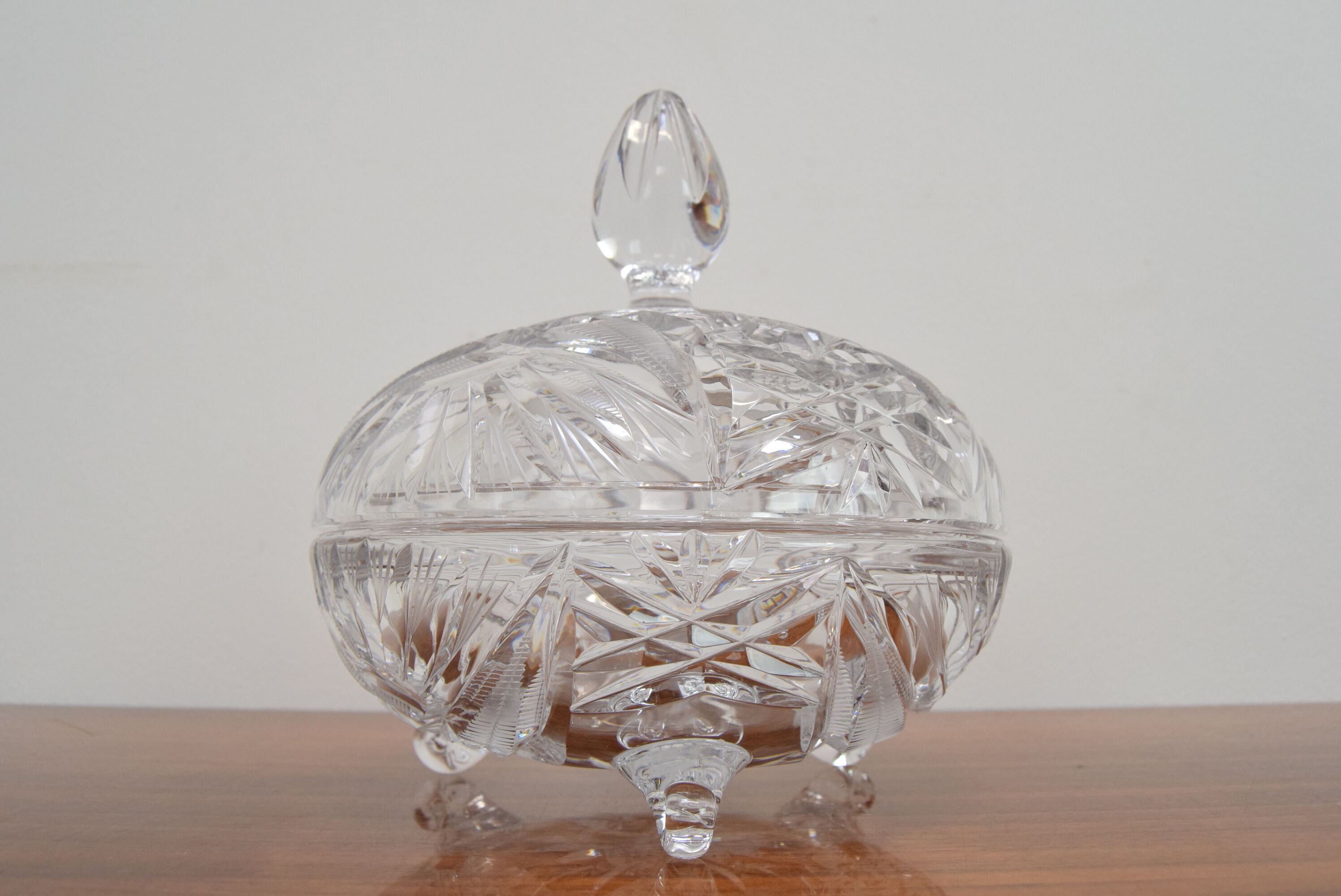 Bohemian cut glass jar 1960s