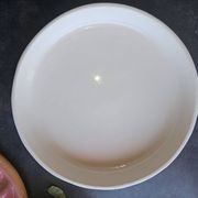 Vintage dessert plate in glazed ceramic with strawberry design, 1950s-1970s.