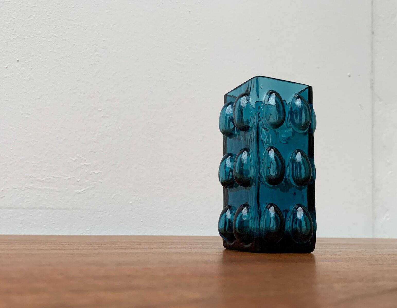 Bubble glass vase from the mid-century Scandinavian space age by Wilhelm Braun-Feldweg for Hirschberg, 1960s.