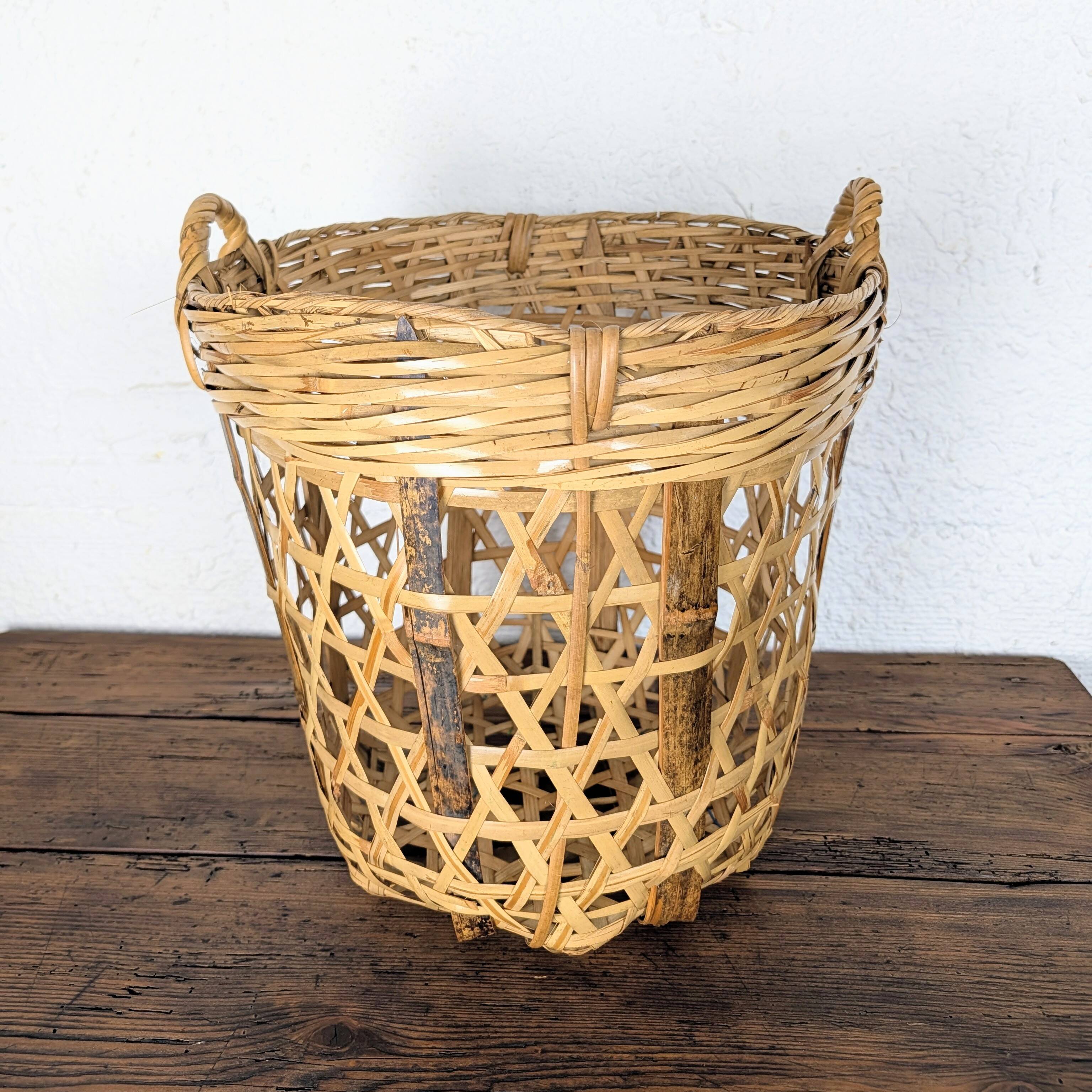 Woven bamboo basket