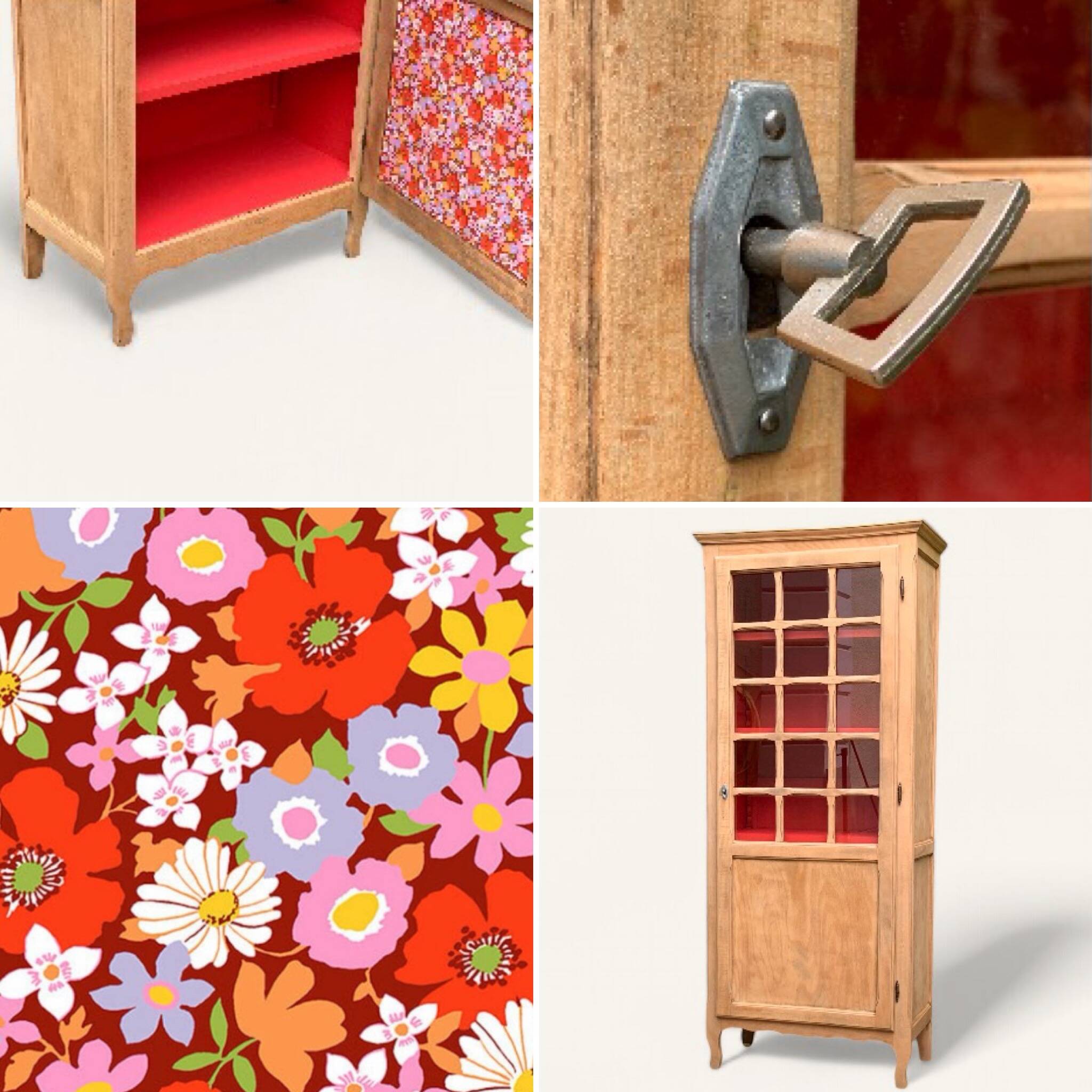 Armoire bonnetière parisienne vintage bois brut
