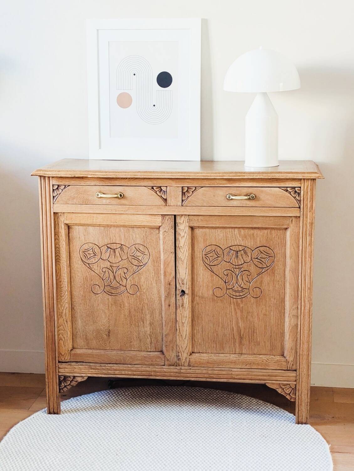 Parisian Art Deco sideboard in renovated oak