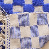 Moroccan blue checkered rug - 289 x 225 cm