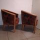 Pair of Neo-Art Deco gondola armchairs in vintage solid wood from the 1980s.