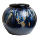 Danish Vintage Glazed Ceramic Vase by Hildegon Als in blue-brown glaze, mid-century 1960s